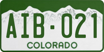 CO license plate AIB021