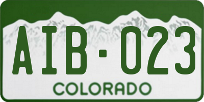 CO license plate AIB023