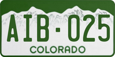CO license plate AIB025