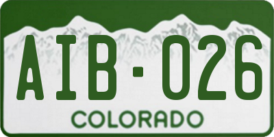 CO license plate AIB026