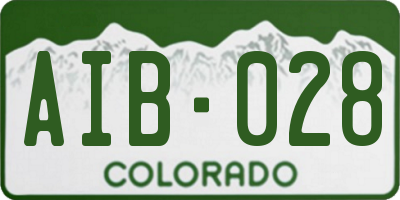 CO license plate AIB028