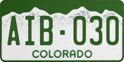 CO license plate AIB030