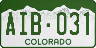 CO license plate AIB031
