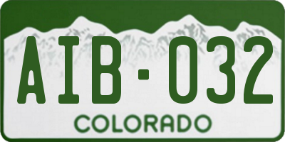 CO license plate AIB032