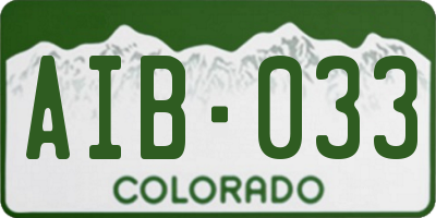 CO license plate AIB033