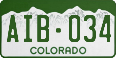 CO license plate AIB034