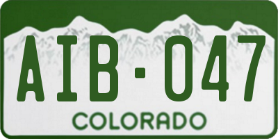 CO license plate AIB047