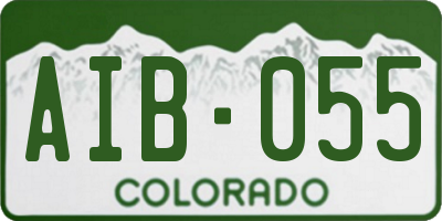CO license plate AIB055