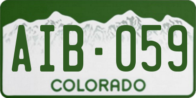 CO license plate AIB059