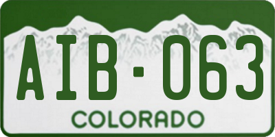 CO license plate AIB063