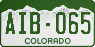 CO license plate AIB065