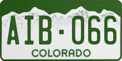 CO license plate AIB066