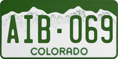CO license plate AIB069