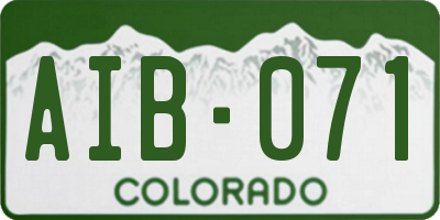 CO license plate AIB071