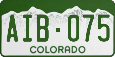 CO license plate AIB075