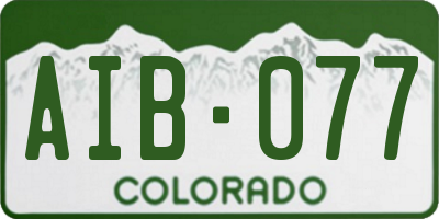CO license plate AIB077