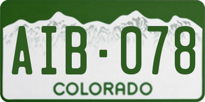 CO license plate AIB078