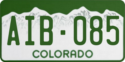 CO license plate AIB085