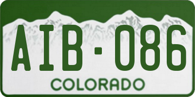 CO license plate AIB086