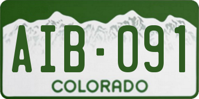 CO license plate AIB091