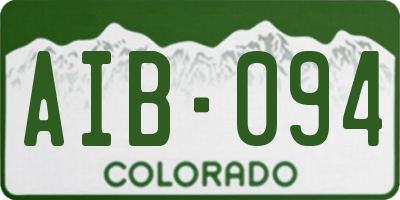CO license plate AIB094
