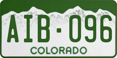 CO license plate AIB096