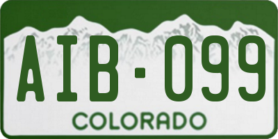 CO license plate AIB099
