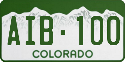 CO license plate AIB100