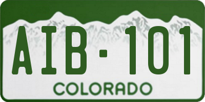 CO license plate AIB101
