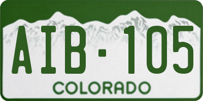 CO license plate AIB105