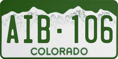 CO license plate AIB106
