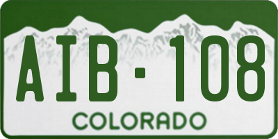 CO license plate AIB108