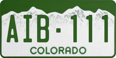 CO license plate AIB111