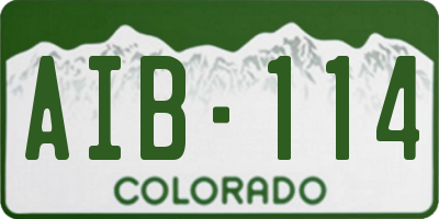 CO license plate AIB114