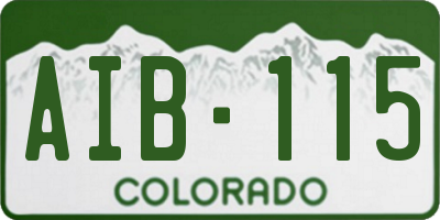 CO license plate AIB115