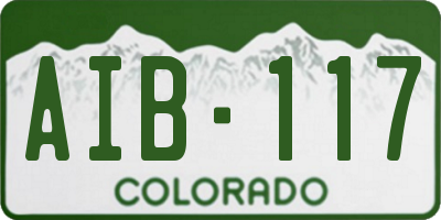 CO license plate AIB117