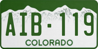 CO license plate AIB119
