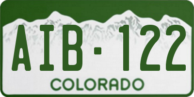 CO license plate AIB122