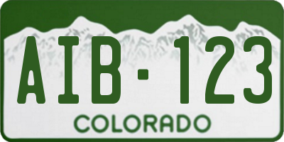 CO license plate AIB123