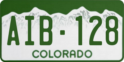 CO license plate AIB128