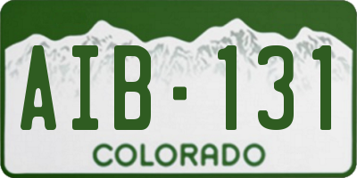 CO license plate AIB131