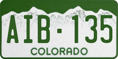 CO license plate AIB135