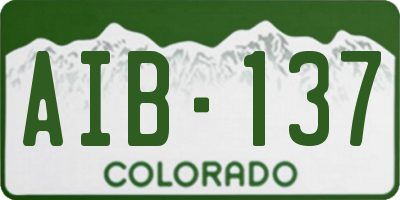 CO license plate AIB137