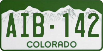 CO license plate AIB142