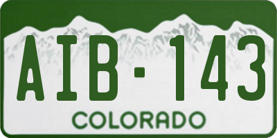 CO license plate AIB143