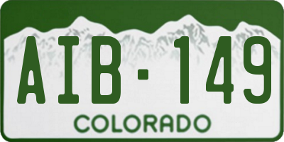 CO license plate AIB149