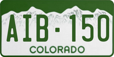 CO license plate AIB150