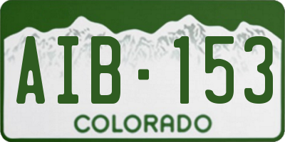 CO license plate AIB153