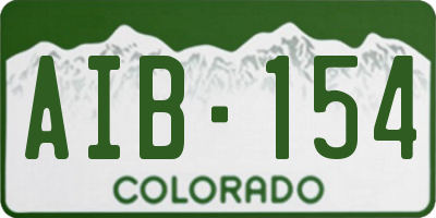 CO license plate AIB154