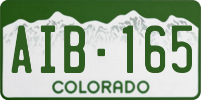 CO license plate AIB165